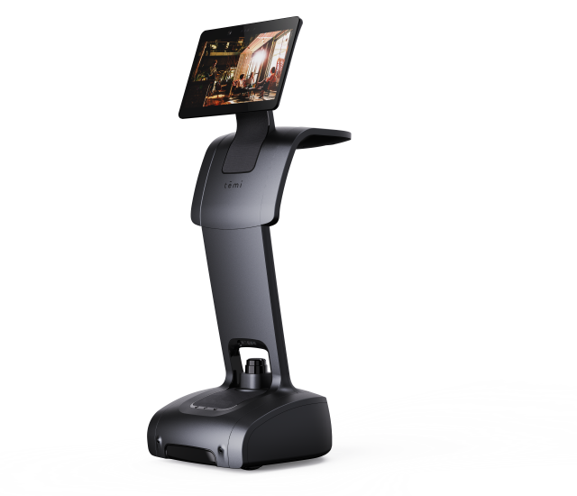 temi 3 greeting visitors